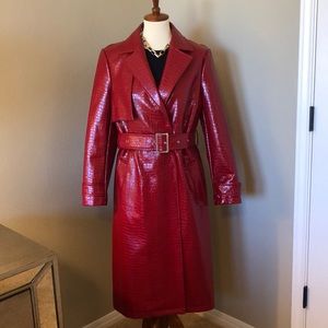 Topshop Faux Croc Trench Coat